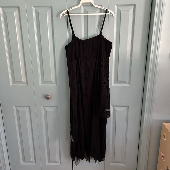 Glamor Angel Bohemian Witchy Black Maxi Dress Medium Whimsigoth Fairygrunge - Picture 10 of 11